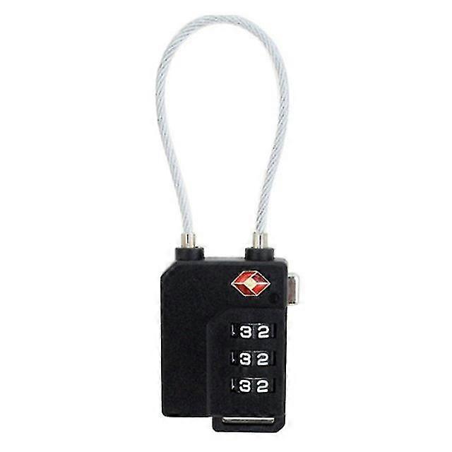 3 Digit Password Lock Steel Wire Security Lock Suitcase Code Lock Cabinet Lock Cabinet Locker Padlock, Black