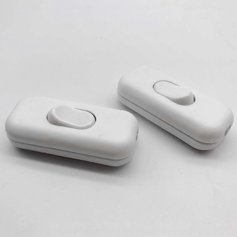 2 Pcs Bi-Pole Inter Toggle Switch 6A 250V Rocker Switch Dimmer/Switch for Lamp, White