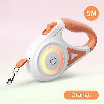 ROJECO 5M Retractable Dog Leash Automatic LED Light Luminous Roulette Leash Rope For Dogs Adjustable Pets Dog Walk Running Leads
