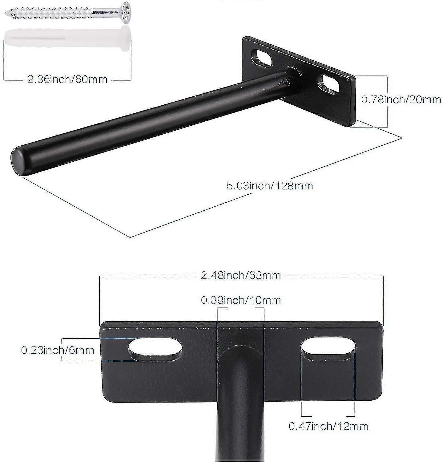 4pcs Floating Shelf Bracket, Metal Invisible Shelf Bracket, Heavy Duty Hidden Shelf Bracket,10mm -aoba