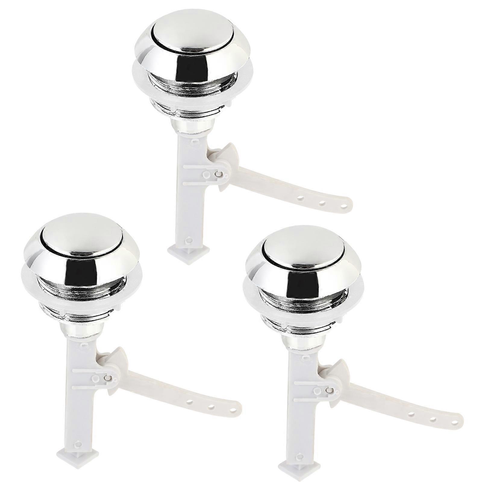 3pcs Toilet Tank Single Push Button Round Toilet Water Tank Cover Push Button