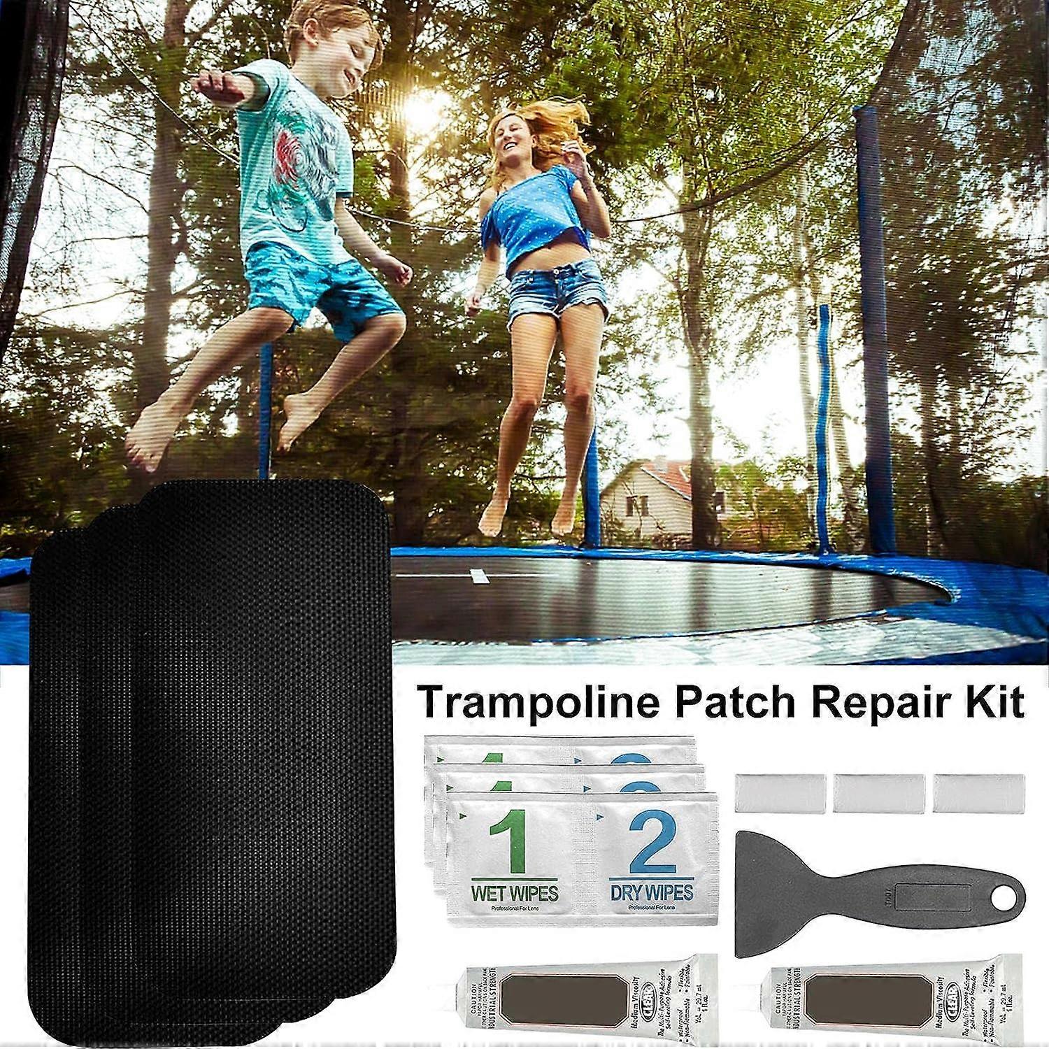Pesoncarl Kit de réparation de Patch de Trampoline, Plaque de Trampoline 4x4 Pouces pour Trous ou déchirures de Remplacement de Trampoline,Accessoires Pesoncarl Kit de réparation de Patch de Trampoline, Plaque de Trampoline 4x4 Pouces pour Trous ou déchirures de Remplacement de Trampoline,Accessoires