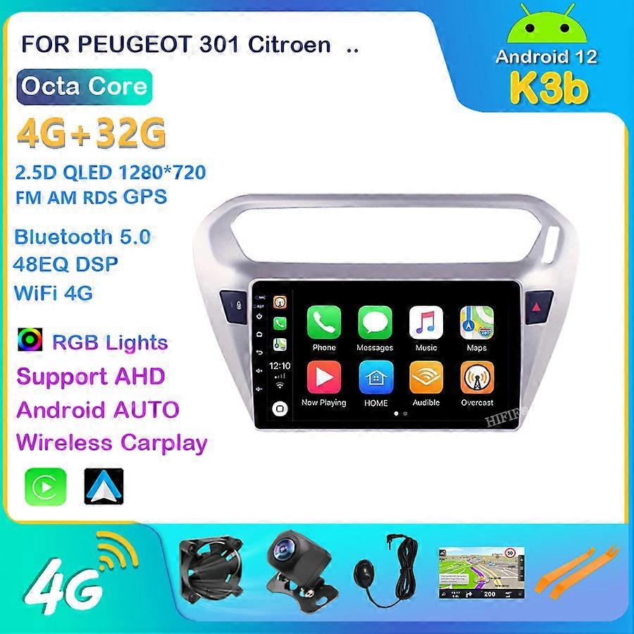 8G + 128G Per Peugeot 301 Citroen Elysee 2013 - 2018 Autoradio 2 Din CarPlay Android Auto Stereo GPS Navigazione 2din DVD