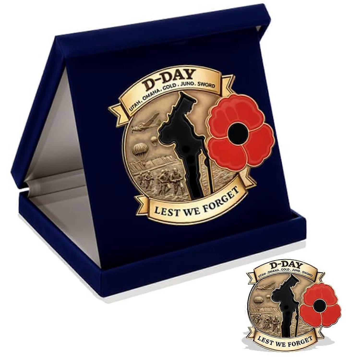 Limited Edition D-Day 80th Anniversary Commemorative Badge, 80th Anniversary D-Day Badge, 2024 and Battle of Normandy Commemorative Metal,Honour The B