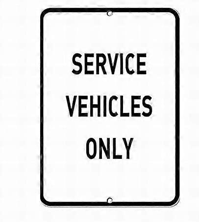 إشعار علامة السلامة علامات القصدير 12x16 مركبات الخدمة فقط نمط 5 علامة وقوف السيارات