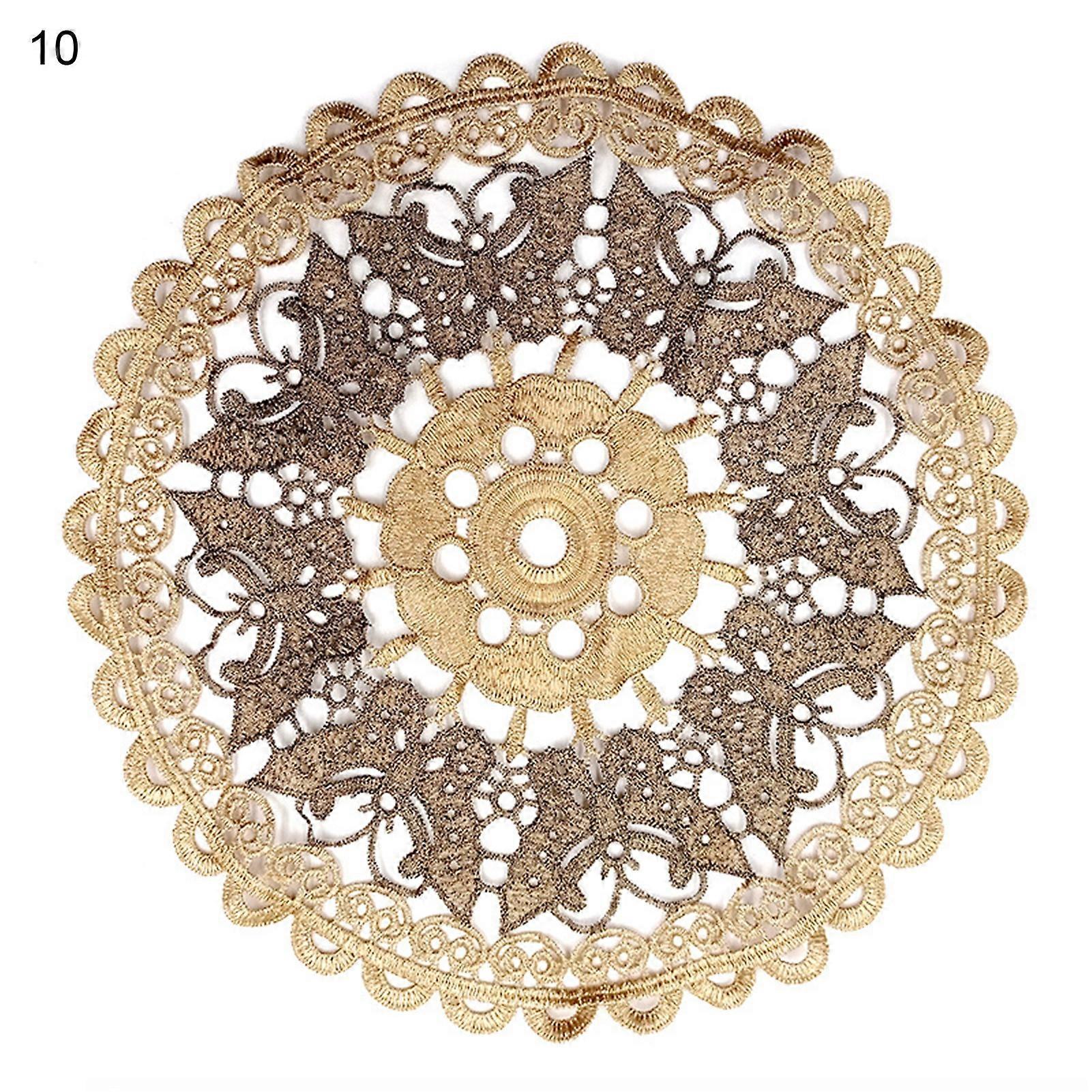 Table Placemat Exquisite Fine Workmanship Wide Application Round Table Lace Coaster for Kitchen