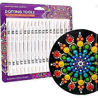 Ting Tools zum Malen von Mandalas - Happy Dotting Company - 16-teiliges doppelseitiges Super-Set für Mandala Dot Art - Enthält Stift - Einzigartiges Ellipsenwerkzeug - f
