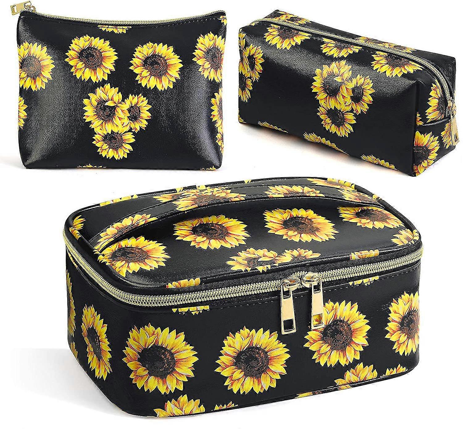 Sunflower Three-piece Cosmetic Bag