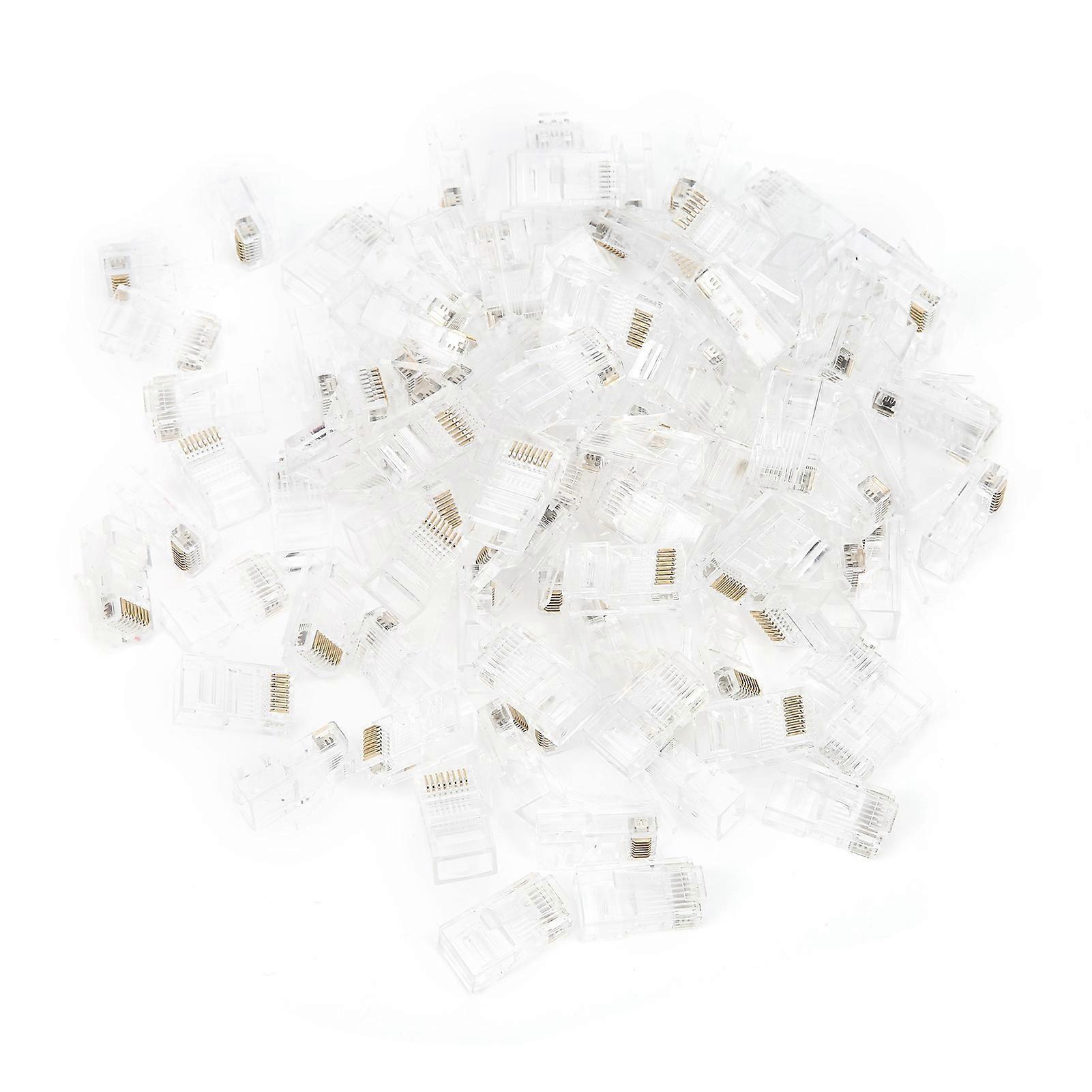 100pcs RJ45 Cat5E Modular Unshielded GoldPlated Networks Cable Connectors for Game Computers Router