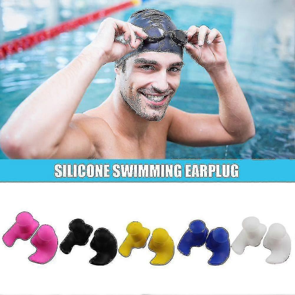 2 Pairs Swimming Diving Surf Earplugs Waterproof Soft Earplugs Silicone