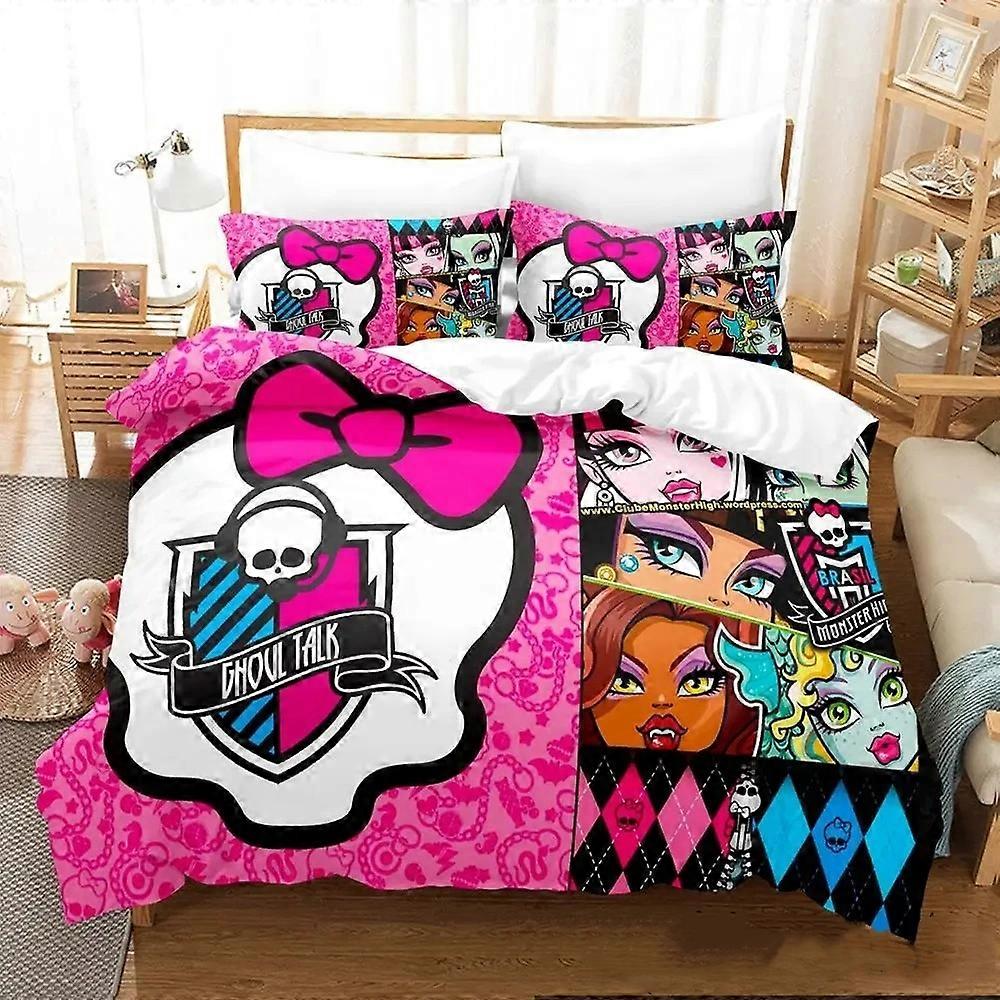 a1699 Povlečení Personelity MonsterHigh Sada povlečení Chlapci Dívky Povlak na přikrývku Povlak na polštář Chlapci Dospělý3dílná sada povlečení (1 povlak na přikrývku + 2 polštáře