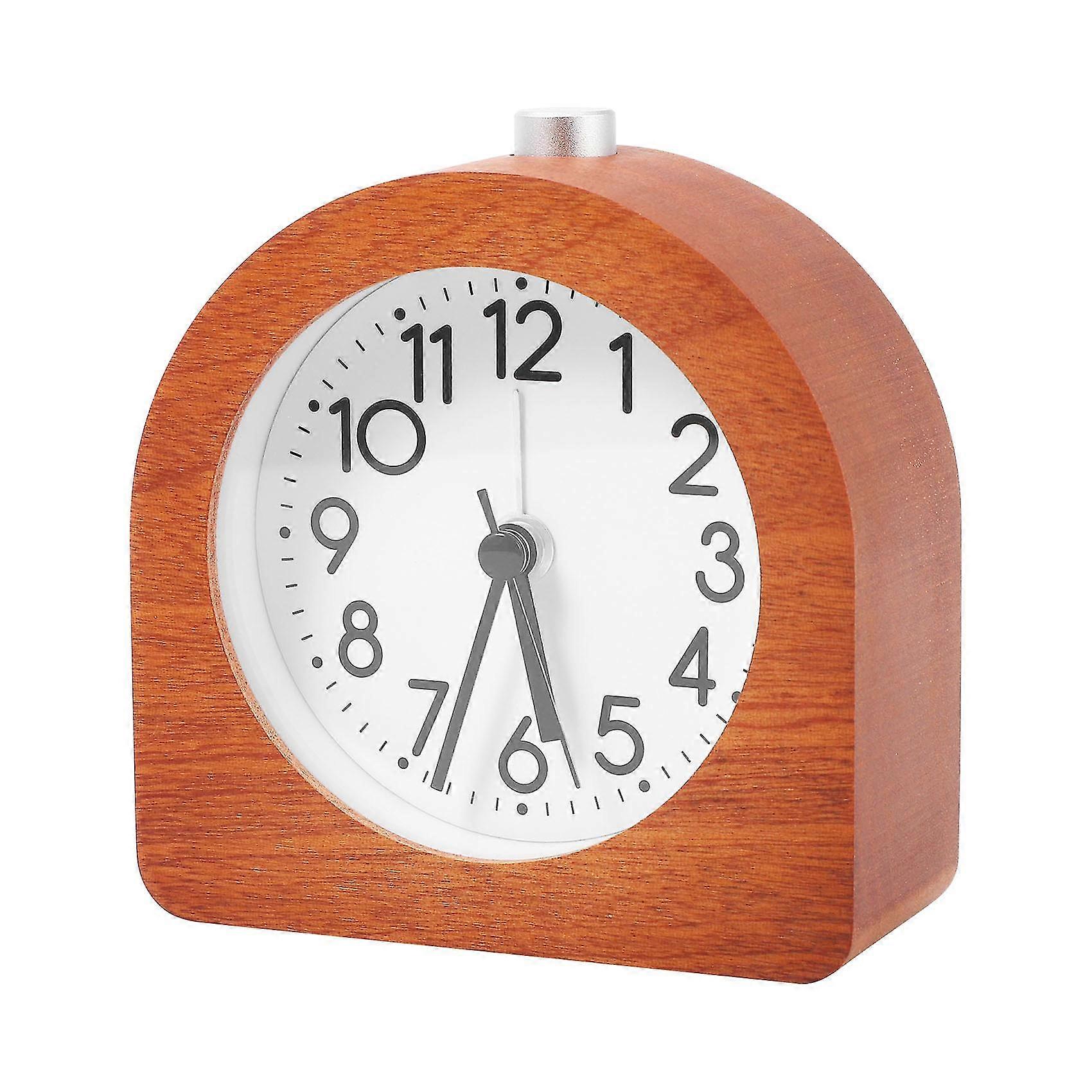 Alarm Clock Without Ticking Retro Wooden Alarm Clock With Dial Alarm Light Quiet Table Clock With Snooze Function A