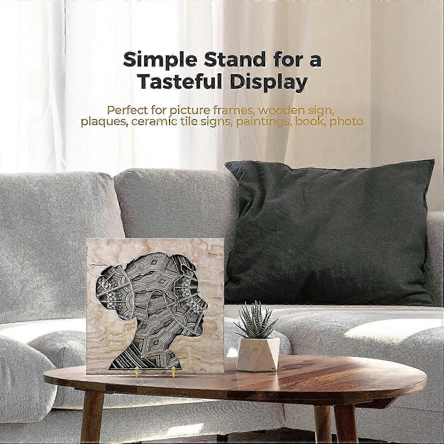 Bulletin Board Stand - 6 Inch Chalkboard Shelf Display(2 Pack Gold)