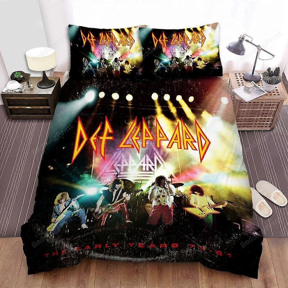 v1965 Lakan Def Leppard påslakanset påslakan Soft Doona överdrag sängkläder Queen Super 3-delat sängkläder (1 påslakan + 2 kudde shams) säng hon