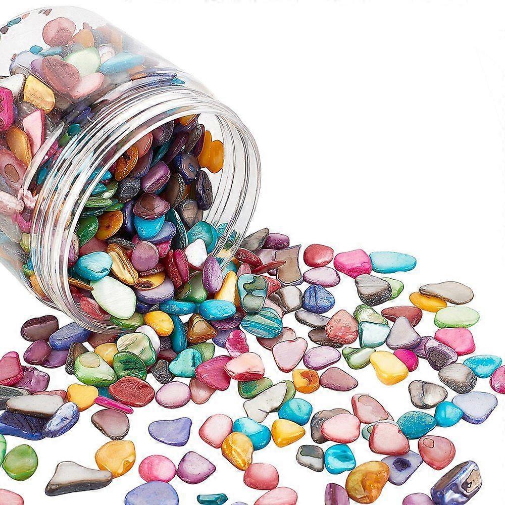 Natural Shell Beads Shell Shards No Hole/Undrilled Nuggets Chips Mixed Color 7.5~16.8x6~12x2~7mm about 121pcs/box
