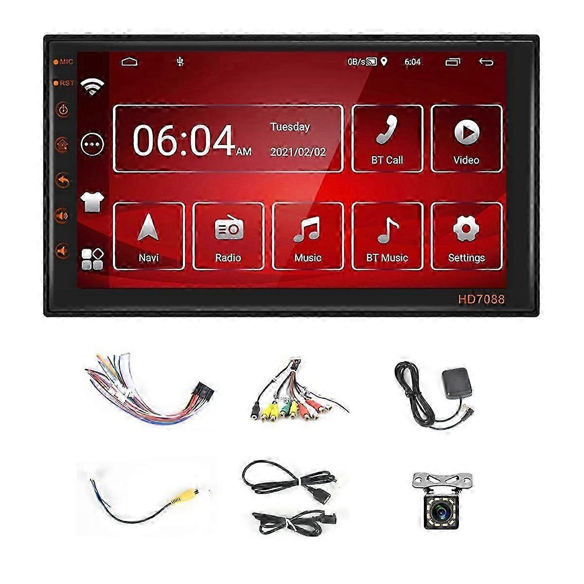 Double Din Android 13 Car Stereo 7 polegadas Touch Screen Car Radio com Navegação GPS Bluetooth Mirror