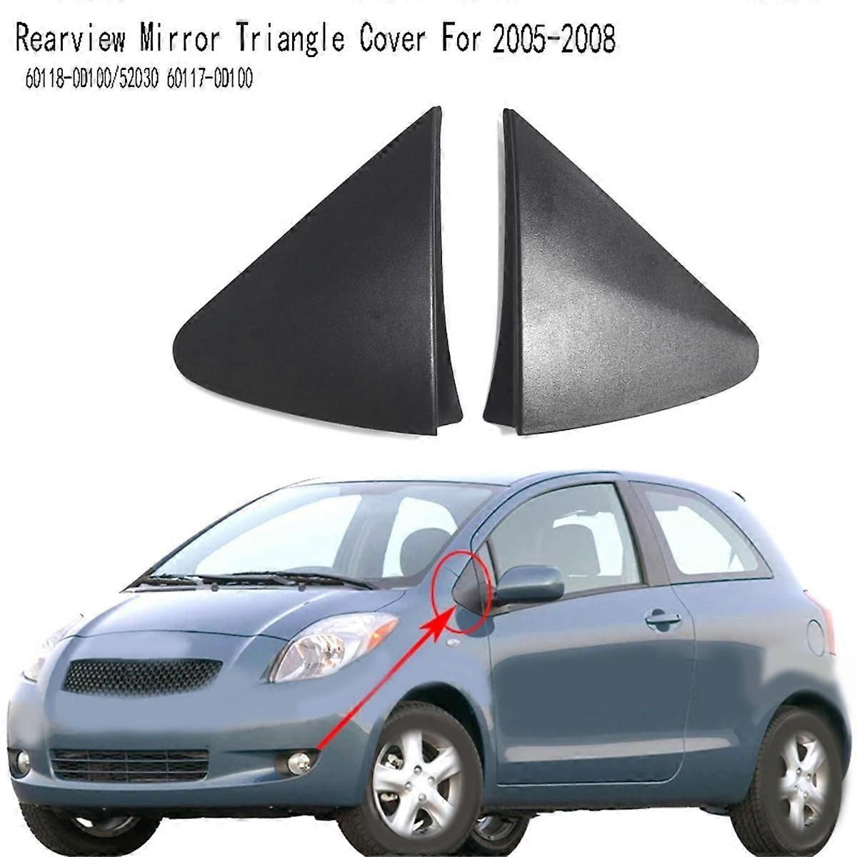 Left+Right Side Rearview Mirror Triangle Corner Cover Trim for Yaris US 2005-2008 60118-0D100/52030