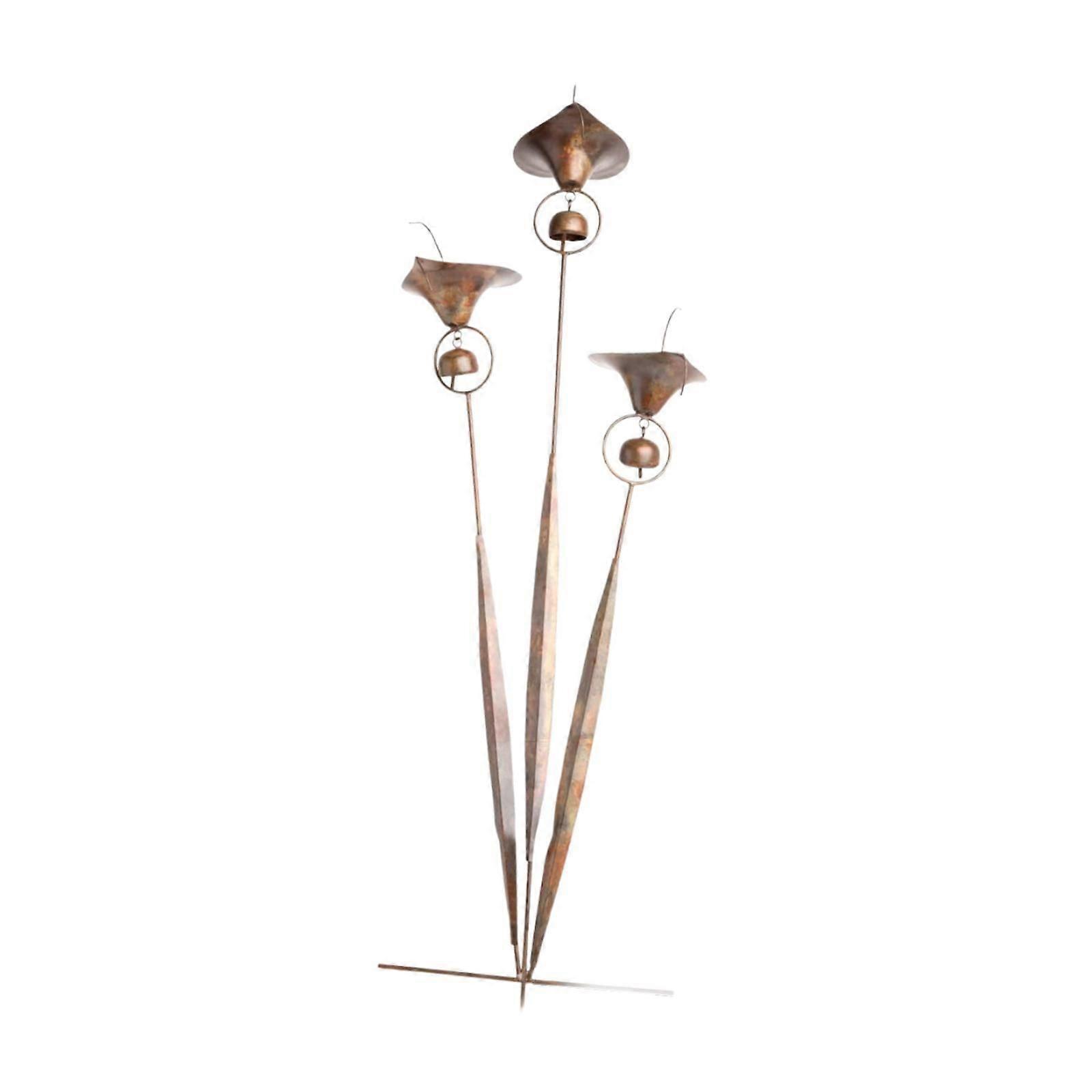 Garden Lily Stake with Bells Outdoor Lilies Flower Statue for Party Supplies