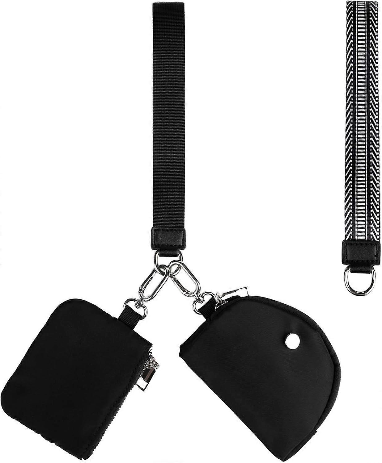 Detachable Mini Zip Around Keychain Wallet for Women, Dual Pouch Design, Compact Size, Versatile Use