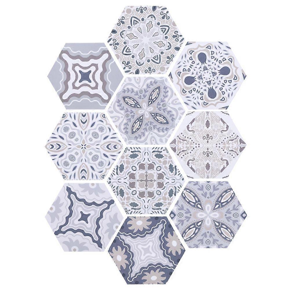 Hexagonal Pattern Tile Sticker Waterproof Non-Slip Floor Stickers Wall Decor for Bathroom Kitchen
