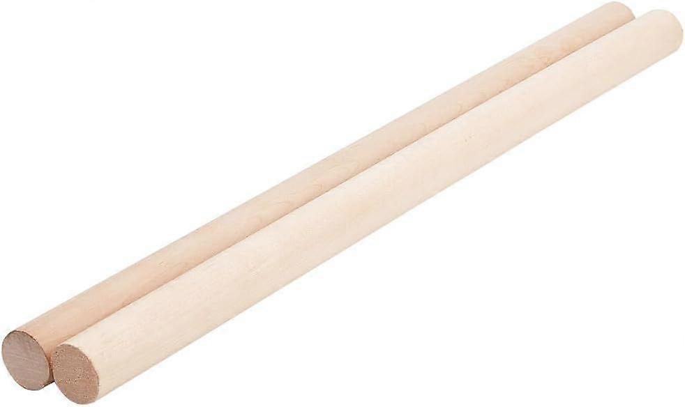2pcs Dowel Rods Wood Sticks 1x17.7inch Smooth Wooden Dowel Rods Unfinished Wood Dowels Solid Hardwood Sticks for Crafting Macrame DIY Building Model M