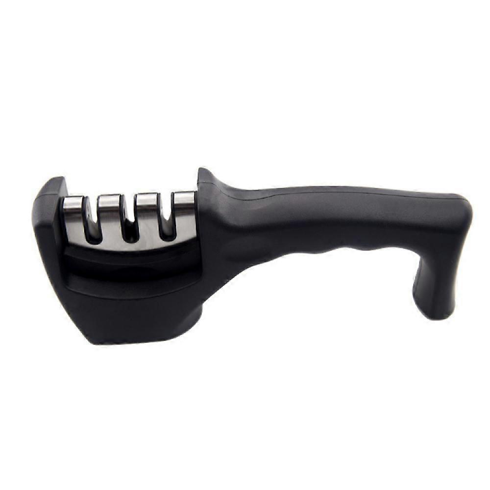 Kitchen 3-section knife sharpener household multi-functional handheld three-purpose black red sharpening stone kitchen tools