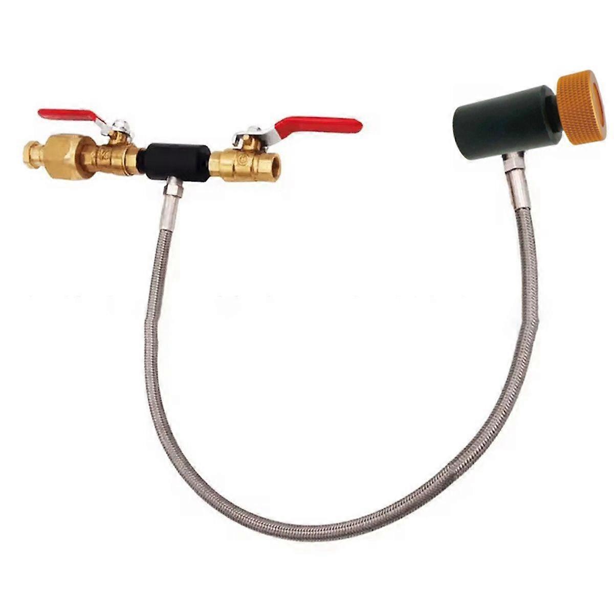 CGA320 Connector CO2 Filling Adapter with 24in Hose Dual Vale Gauge for Sodastream (W21.8-14)