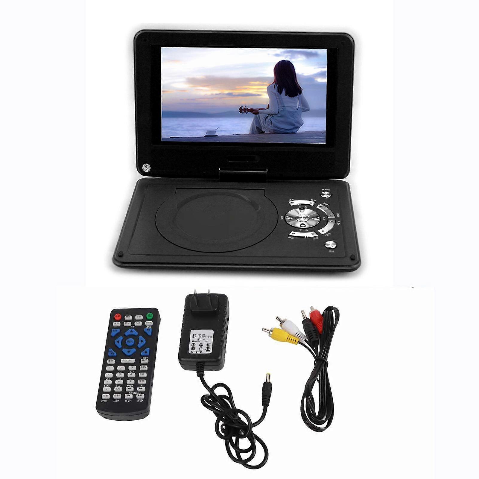 12 Inch Portable DVD Player Multifunction Full HD Car Travel DVD Player with USB Port for Travel Outdoor Car Black