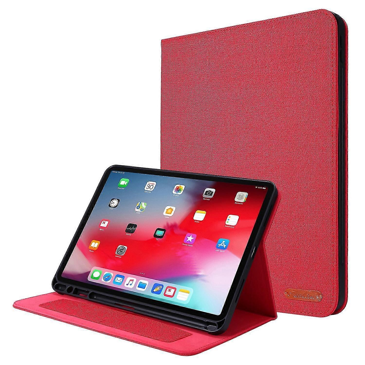 For iPad Air 13 (2024) Case Card Slots Stand Leather Tablet Cover with Pen Holder - Grey