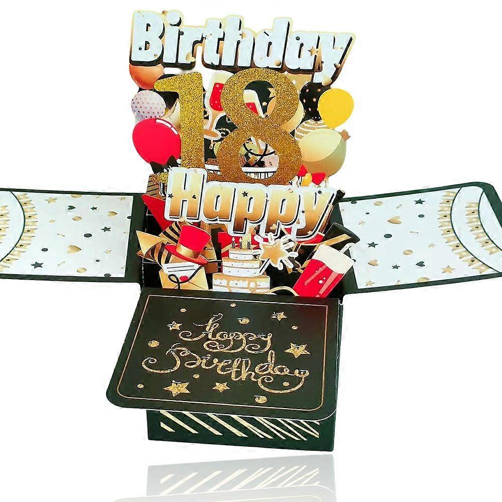 1pcs 18th Birthday Pop up Card - Black