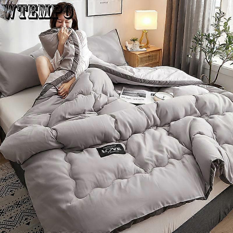 Winter Quilt Solid Color Thickened Washed Quilt Core Three-dimensional Warm Winter Quilt Quilt Double Bedding Bed Linings