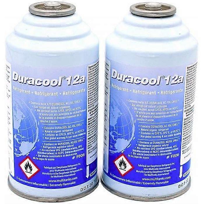 Refrigerant Gas - Duracool - Duracool 12a - Pack of 2 cans - Replaces R12, R134a, 1234yf - Flammable