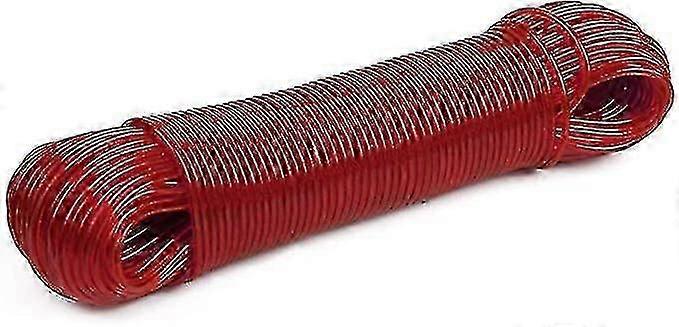 Varal com revestimento plástico, cabo de aço resistente -20m vermelho