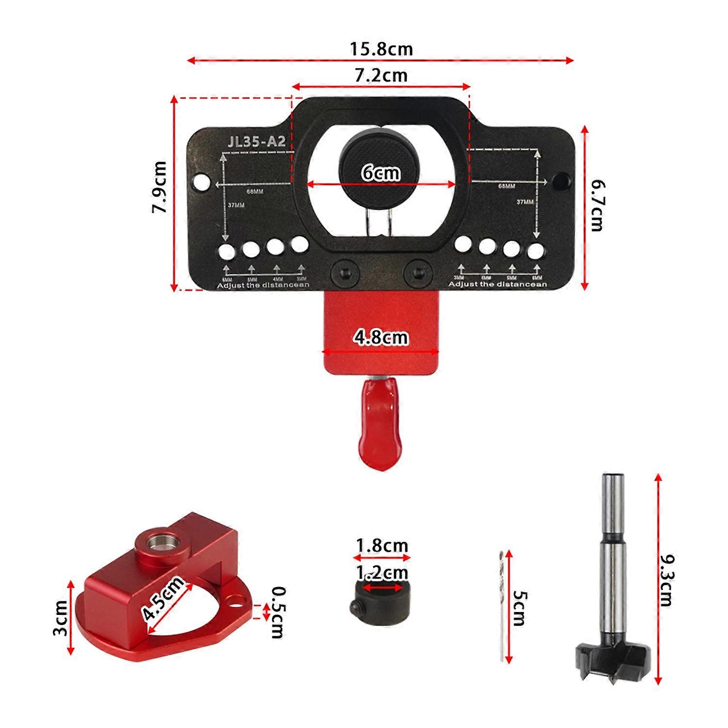 35mm Hinge Jig Drilling Hole Puncher Hinge Jig Drill Guide Locator Cabinet Hinge Jig for Door Cabine