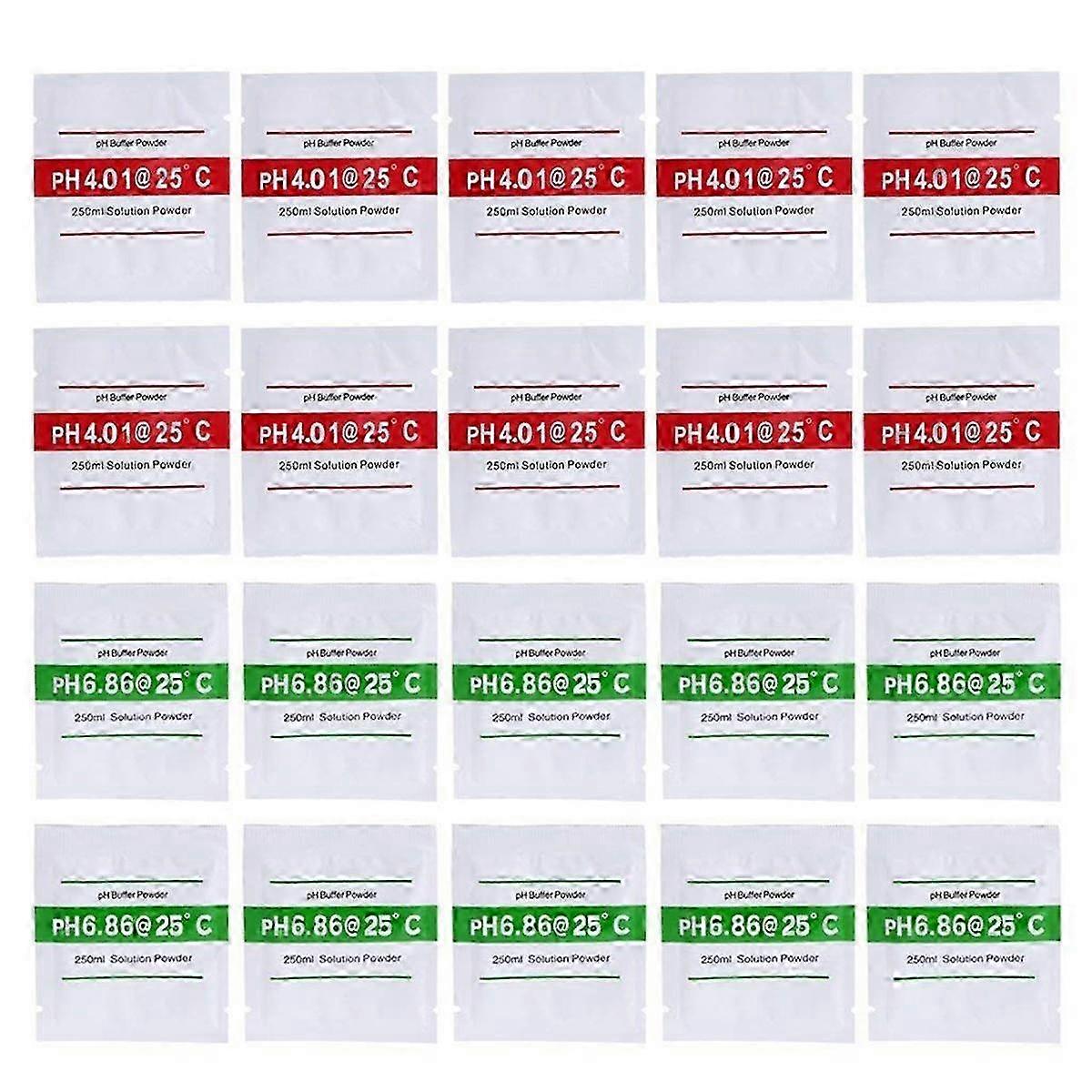 20 Pack PH Meter Buffer Solution Powder 4.01, PH Calibration Solution Packets for Precise PH Meter