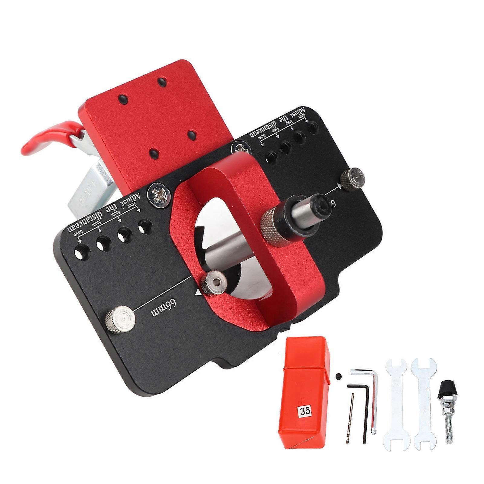 Risegun Boring Jig Concealed Hinge Jig 35mm Door Hinge Hole Drilling Guide Drill Bit Kit Set for Woodworking