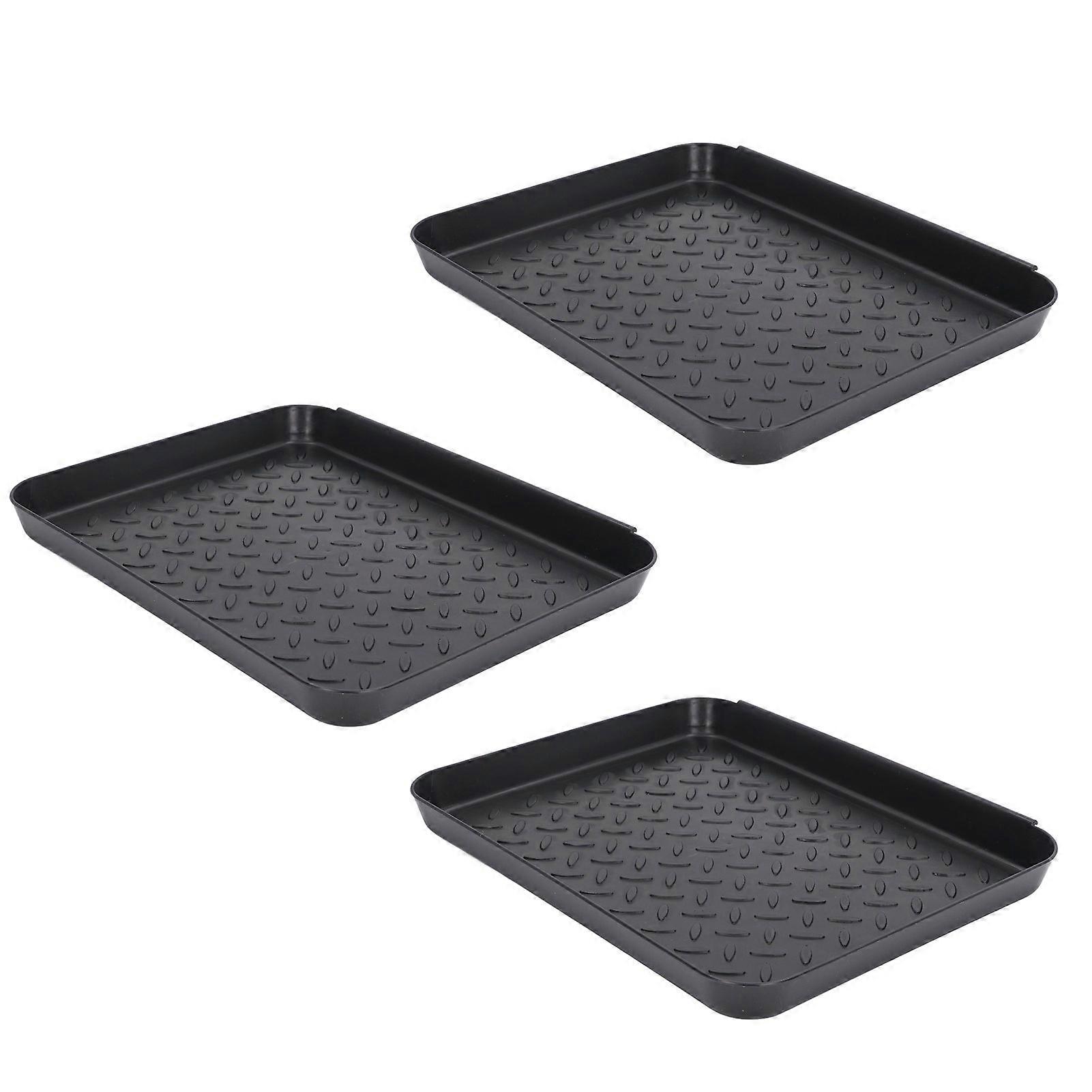 Shoe Tray Durable Plastic Space Saving 3 Interlocking Design Wide Application Stable Boot Tray for Home Office Hotel