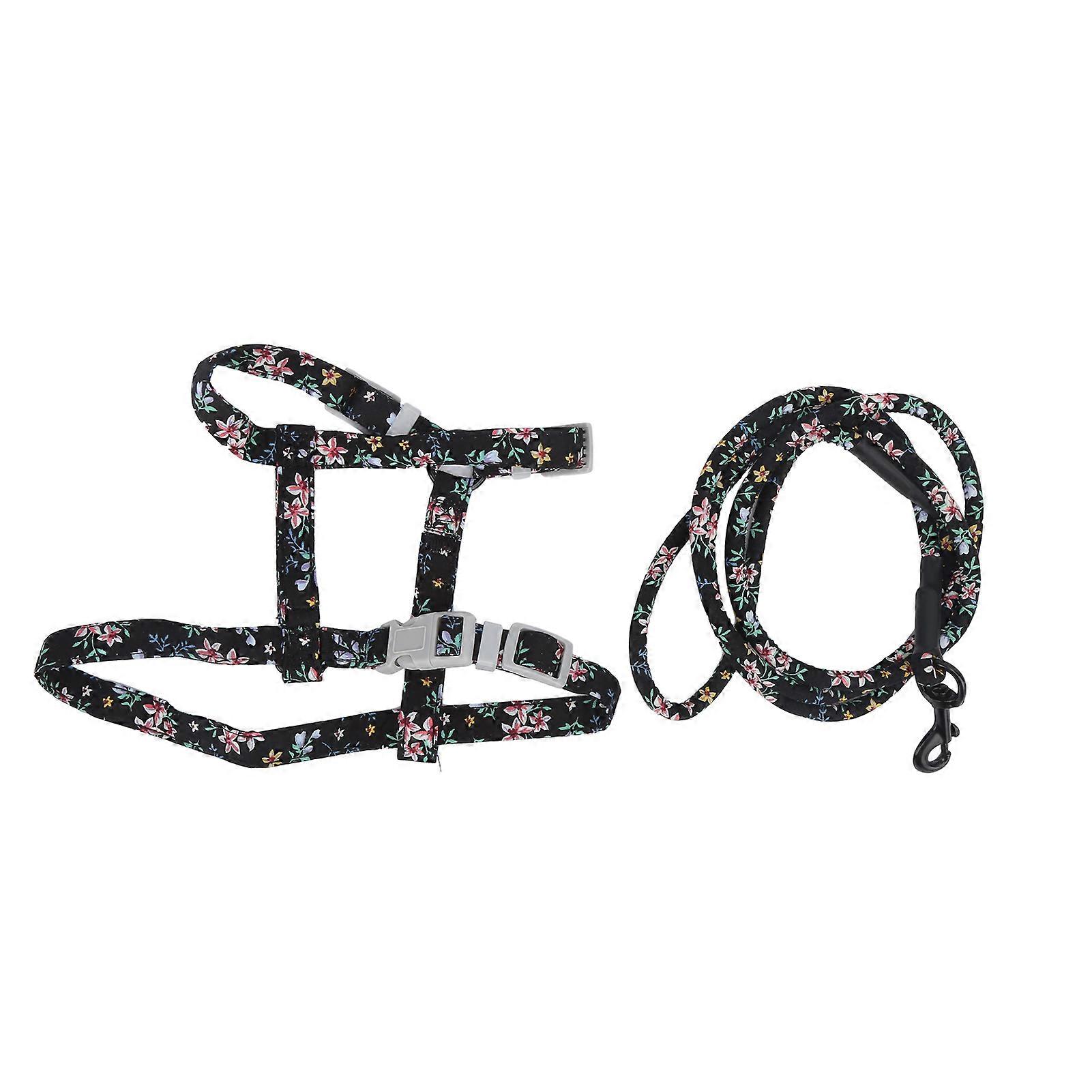 Japanese-Style Cat Adjustable Harness Leash Set for Walking, Chest and Back Traction, Suitable for Small to Medium Cats