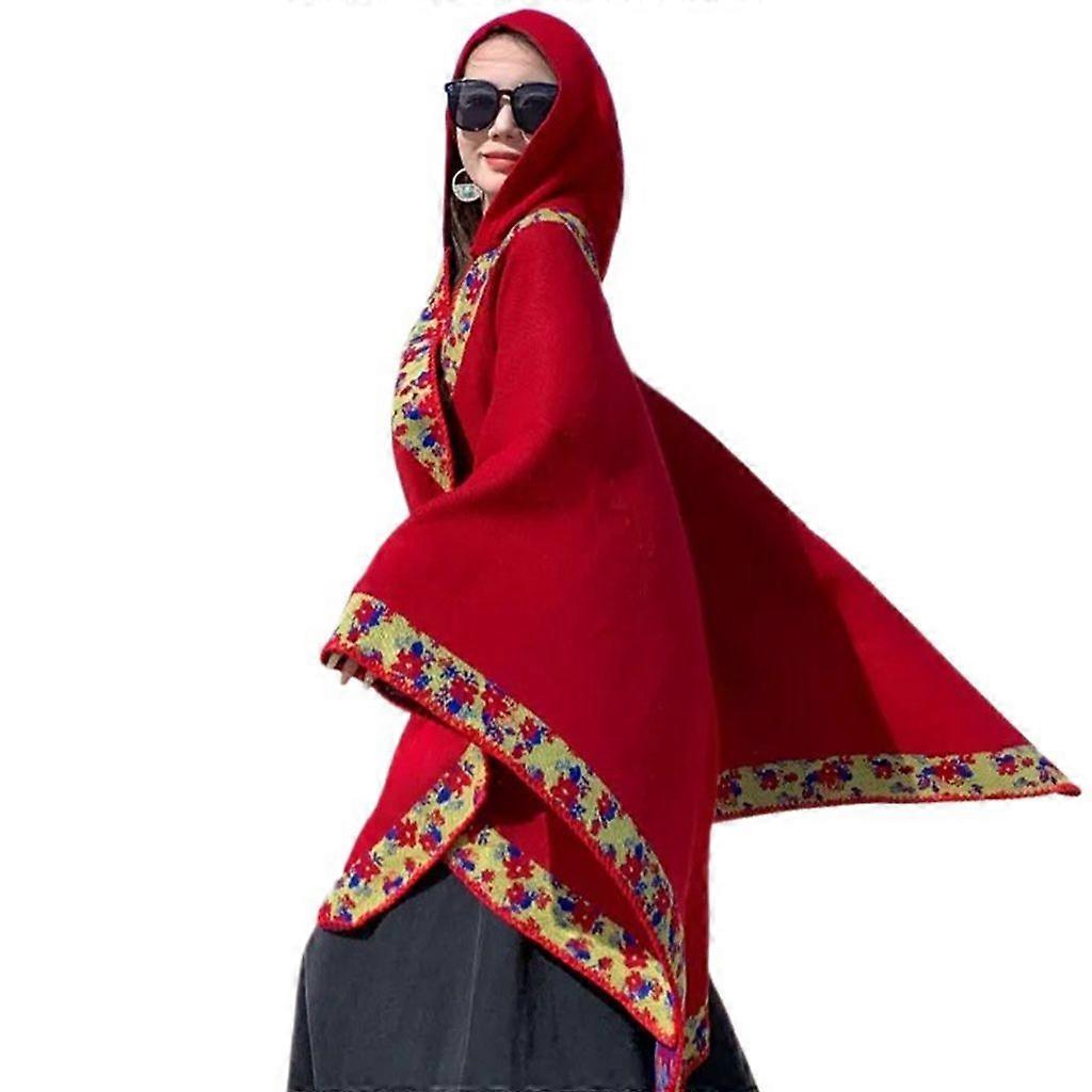 Unique National Styles Tippet Cozy Solid Color Poncho Shawl Bohemian Tippet