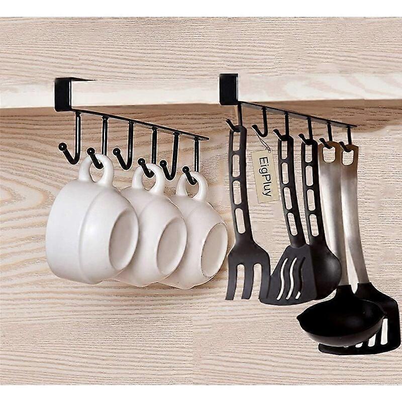Under Cabinet Mug Holder, Practical Multi-Function Coffee Cups Holder Hanger With Worry-Free Installation, Space Saving, Advanced Painting Process
