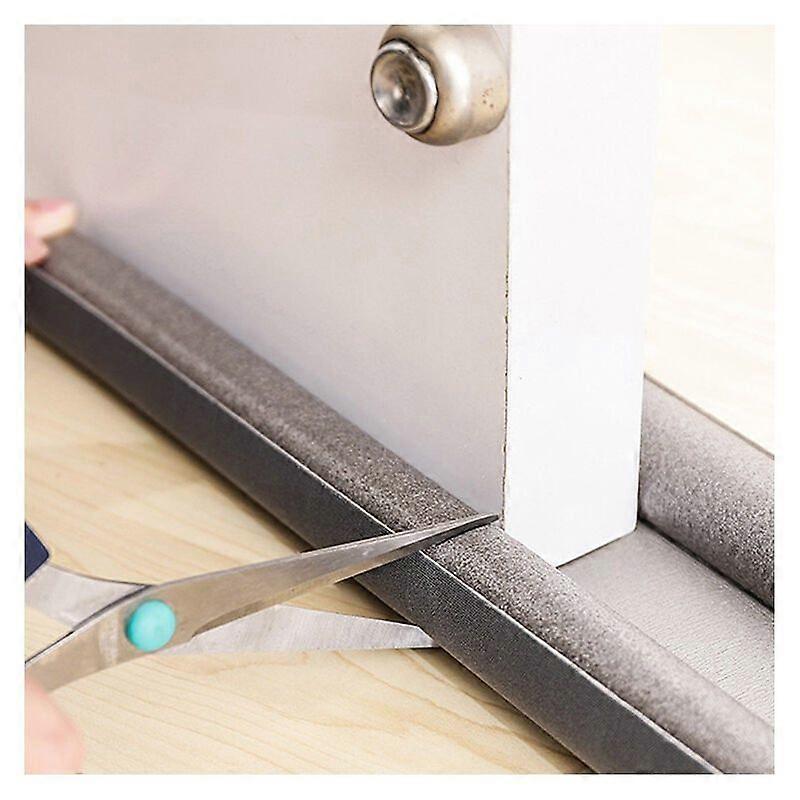 Double Draft Insulating Door Bottom Protection Against Drafts Anti-Noise Interior Door Seal (Grey, 1 Piece)