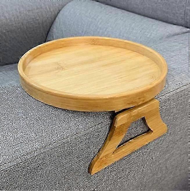 Tables Natural Bamboo Sofa Armrest Clip-on Tray