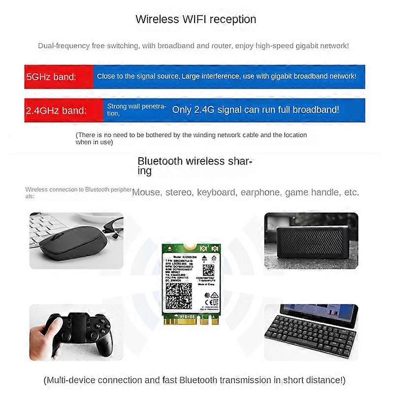 Carte WiFi Intel AC8260 NGFF M.2 Avec 2 Antennes - Double Bande 2.4G/5Ghz, Bluetooth 4.2, Jusqu'à 867 Mbps - 13