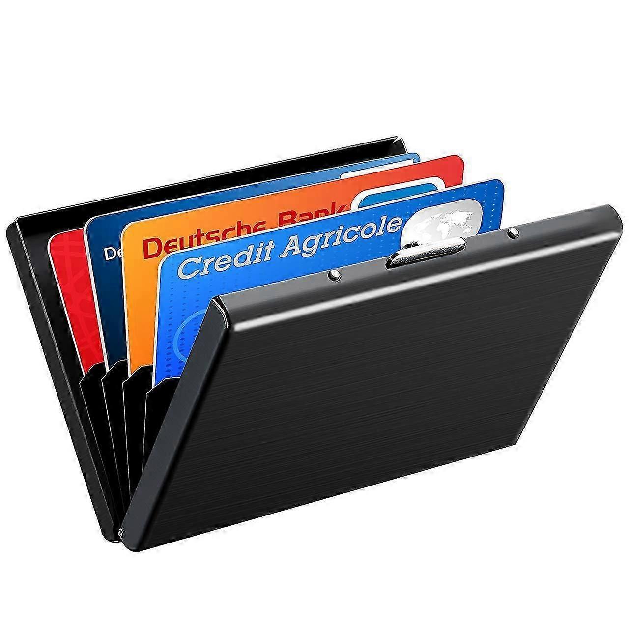 حامل بطاقة الائتمان ، محفظة بطاقة معدنية للنساء أو الرجال ، حاملي بطاقة الهوية النحيفة RFID حجب حامي الأكمام النقود كليب حالة بطاقة العمل ، غير القابل للصدأ