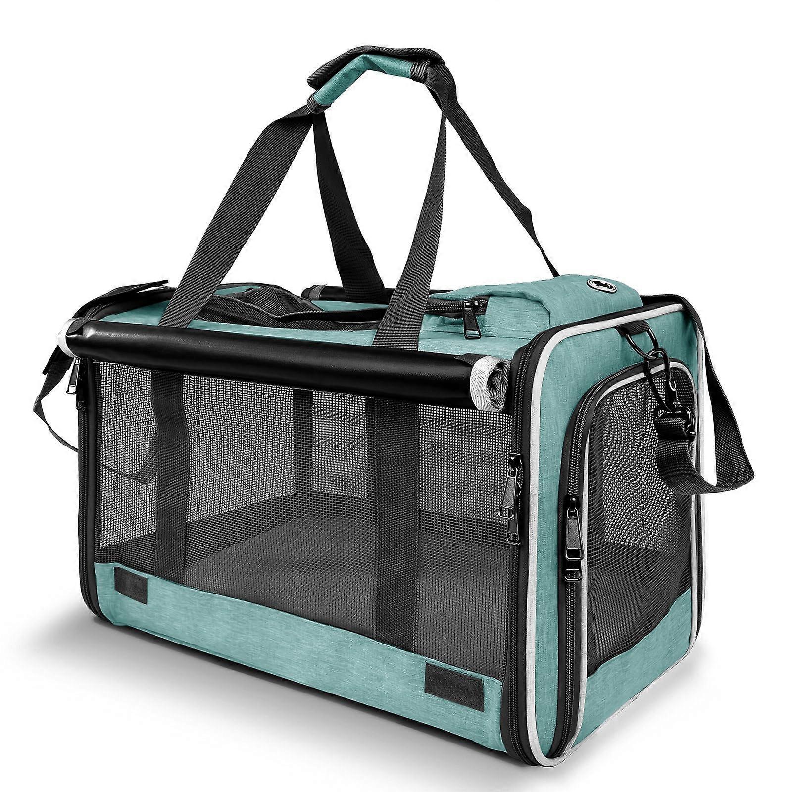 Small Dog Carrier for Puppy Yorkshire 18-Inch Softshell Collapsible Crate for Chihuahua and Small Pets Teal
