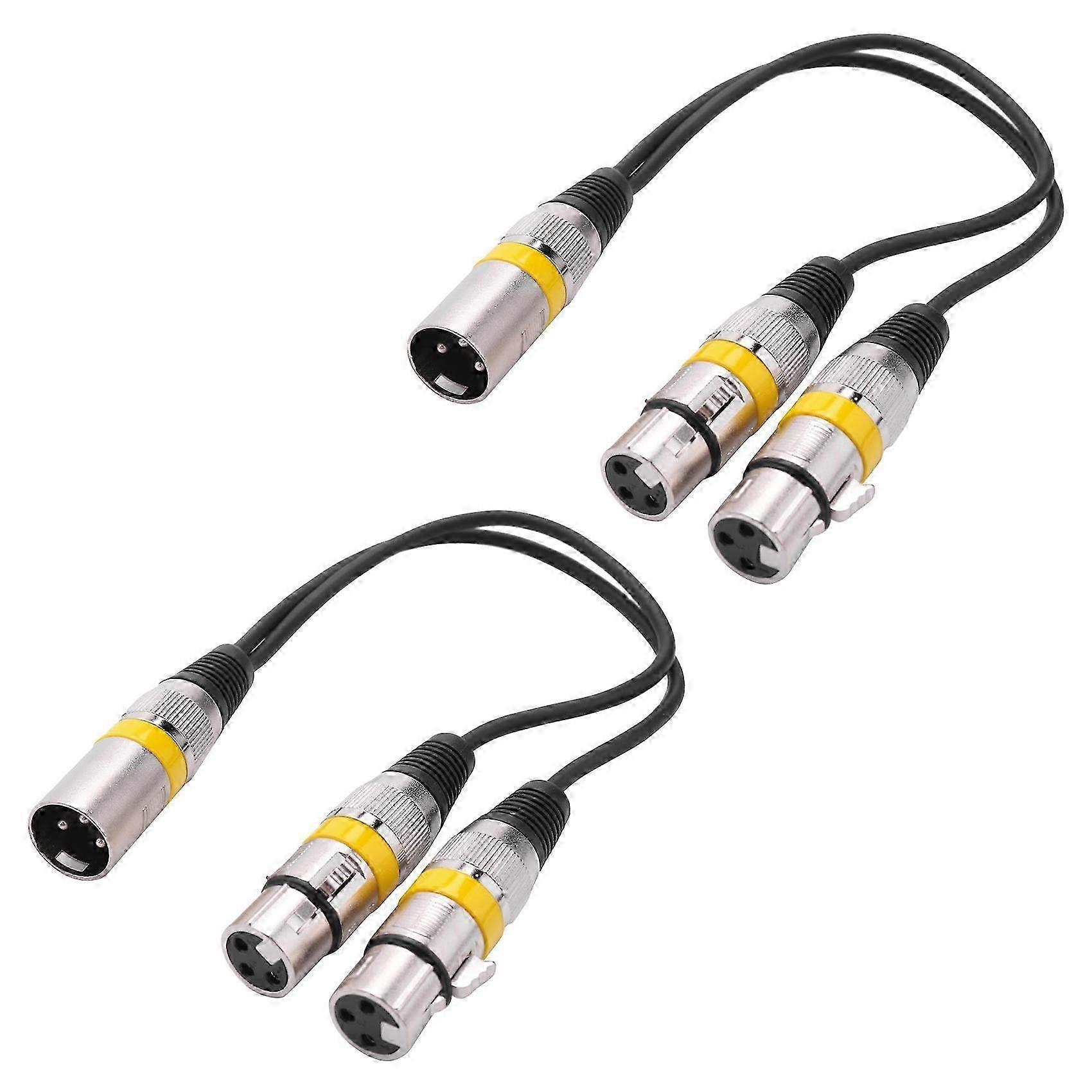 30Cm 3 Pin Xlr Male to 2 Xlr Female Audio Extension Cable Y Splitter