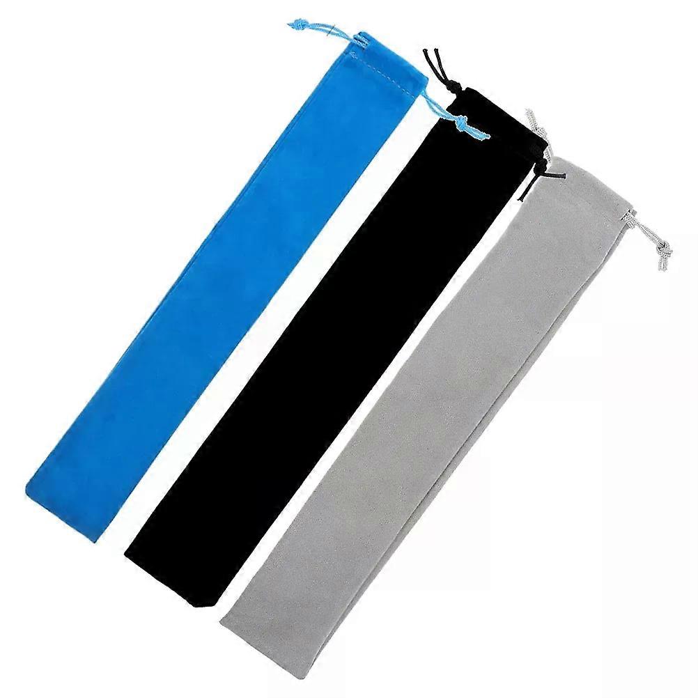 3 Pcs Recorder Velvet Cloth Storage Bag Instrument Flute Carrying Drawstring Pouches Reusable Music Instruments Musical