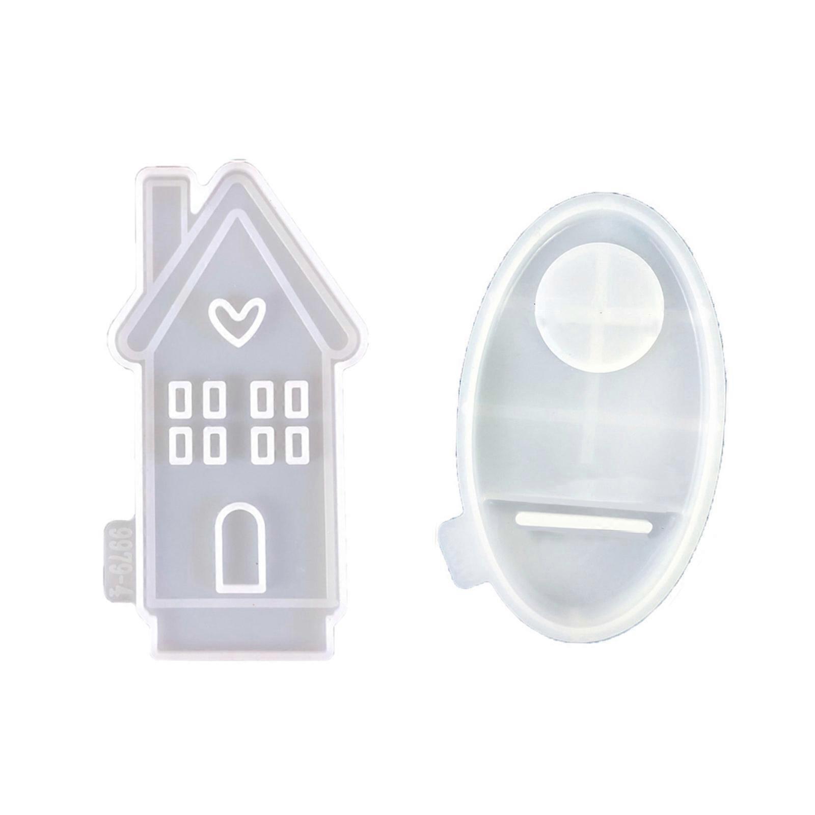 House Candlestick Silicone Mold Love Heart House Candle Holder Resin Molds DIY Gypsum Casting Mould for Table Decorations