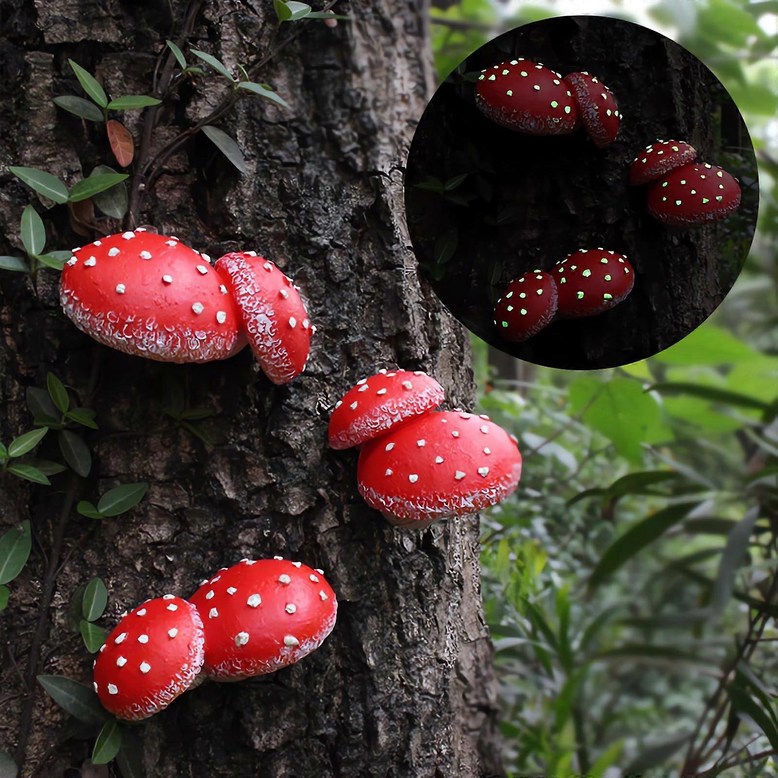 Glowing in the dark mushroom, 3 mushroom decoration sets for the garden, mushroom tree decorations
