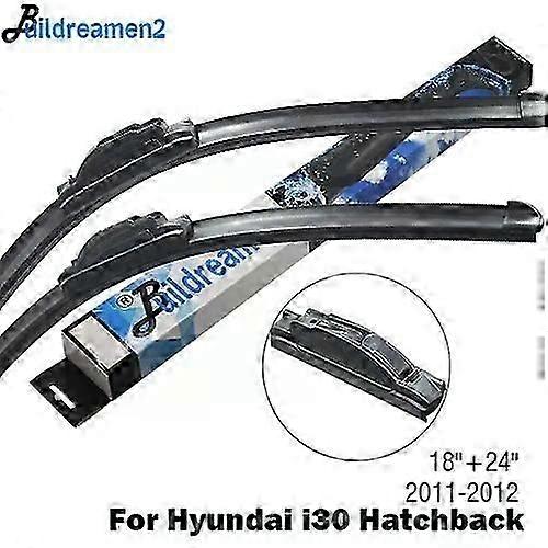 Compatible Buildreamen2 Car Wiper Blade Windscreen Wiper For Hyundai I30 Hatchback Cw / Tourer Coupe Fit Hook / Push Button Arms 2007-2018